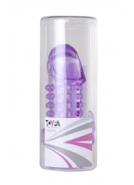 Закрытая фиолетовая насадка с 2 отростками - 13 см. - Toyfa Basic - в Кисловодске купить с доставкой