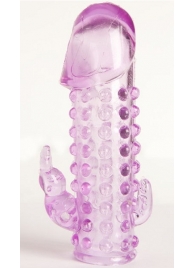 Закрытая фиолетовая насадка с 2 отростками - 13 см. - Toyfa Basic - в Кисловодске купить с доставкой