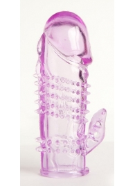 Фиолетовая насадка с коготком и шипами - 13 см. - Toyfa Basic - в Кисловодске купить с доставкой