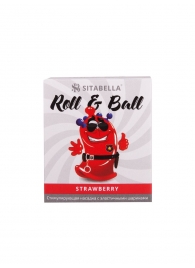 Стимулирующий презерватив-насадка Roll   Ball Strawberry - Sitabella - купить с доставкой в Кисловодске