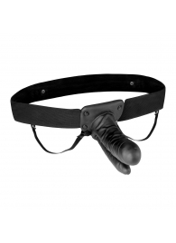 Полый страпон с двумя отростками и вибрацией Unisex Vibrating Hollow Strap-On Double Penetrating Dildo - 17,8 см. - Lux Fetish - купить с доставкой в Кисловодске