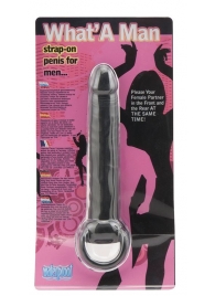 Чёрная насадка на пенис для анальной стимуляции WHATA MAN - 16 см. - Seven Creations - в Кисловодске купить с доставкой