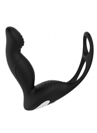 Черный вибромассажер простаты P-PLEASER W ERECTION ENHANCE - Dream Toys - в Кисловодске купить с доставкой
