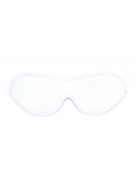 Белая кожаная маска на глаза на резинке - БДСМ Арсенал - купить с доставкой в Кисловодске
