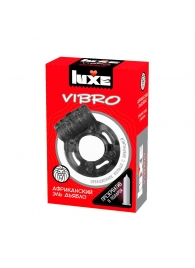 Чёрное эрекционное виброкольцо Luxe VIBRO  Африканский Эль Дьябло  + презерватив - Luxe - в Кисловодске купить с доставкой