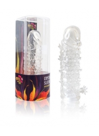Закрытая прозрачная рельефная насадка Crystal sleeve - 13 см. - Erowoman-Eroman - в Кисловодске купить с доставкой