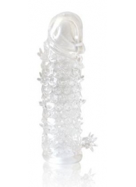 Закрытая прозрачная рельефная насадка Crystal sleeve - 13 см. - Erowoman-Eroman - в Кисловодске купить с доставкой