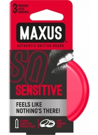 Ультратонкие презервативы в железном кейсе MAXUS Sensitive - 3 шт. - Maxus - купить с доставкой в Кисловодске