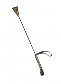 Черно-золотистый стек с хлопушкой из кожи - 62 см. - Sitabella - купить с доставкой в Кисловодске