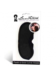 Черная маска на глаза Peek-a-Boo - Lux Fetish - купить с доставкой в Кисловодске
