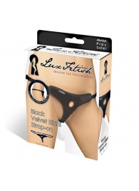 Черные плюшевые трусики для страпона - Lux Fetish - купить с доставкой в Кисловодске