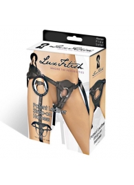 Черные трусики для страпона из патентованной кожи - Lux Fetish - купить с доставкой в Кисловодске