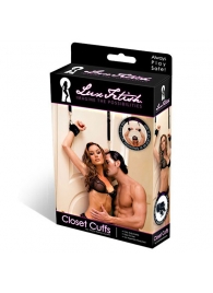 Черные фиксаторы с креплением к двери - Lux Fetish - купить с доставкой в Кисловодске