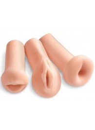 Комплект из 3 мастурбаторов All 3 Holes: вагина, анус, ротик - Pipedream - в Кисловодске купить с доставкой