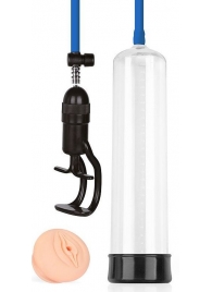 Прозрачная вакуумная помпа Sex Expert с насадкой-вагиной - Sex Expert - в Кисловодске купить с доставкой