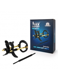 Черно-золотистый экстендер для пениса Sex Expert - Sex Expert - в Кисловодске купить с доставкой