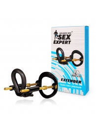 Черный экстендер-растяжитель пениса - Sex Expert - в Кисловодске купить с доставкой