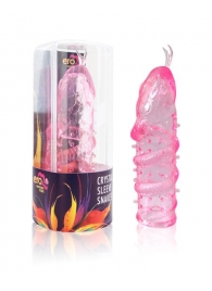 Закрытая рельефная насадка Crystal sleeve snakes в виде змеи с усиками - 14 см. - Erowoman-Eroman - в Кисловодске купить с доставкой