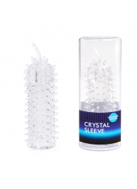 Закрытая рельефная насадка Crystal sleeve с усиками - 12 см. - Erowoman-Eroman - в Кисловодске купить с доставкой