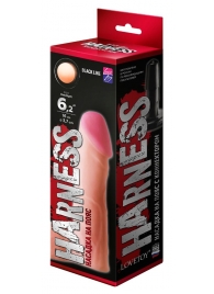 Телесная реалистичная насадка на Harness с коннектором BLACK LINE - 17 см. - LOVETOY (А-Полимер) - купить с доставкой в Кисловодске