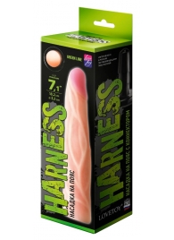 Телесная насадка с венками на Harness с коннектором GREEN LINE - 18 см. - LOVETOY (А-Полимер) - купить с доставкой в Кисловодске