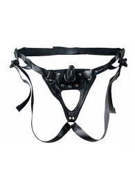 Черный пояс-трусики с насадкой  Soft-Принц  - 17 см. - LOVETOY (А-Полимер) - купить с доставкой в Кисловодске