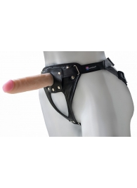 Черный пояс-трусики с насадкой  Soft-Принц  - 17 см. - LOVETOY (А-Полимер) - купить с доставкой в Кисловодске