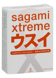 Ультратонкие презервативы Sagami Xtreme SUPERTHIN - 3 шт. - Sagami - купить с доставкой в Кисловодске