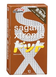 Презервативы Sagami Xtreme FEEL UP с точечной текстурой и линиями прилегания - 10 шт. - Sagami - купить с доставкой в Кисловодске