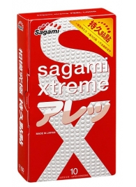 Утолщенные презервативы Sagami Xtreme Feel Long с точками - 10 шт. - Sagami - купить с доставкой в Кисловодске