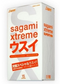Ультратонкие презервативы Sagami Xtreme SUPERTHIN - 15 шт. - Sagami - купить с доставкой в Кисловодске