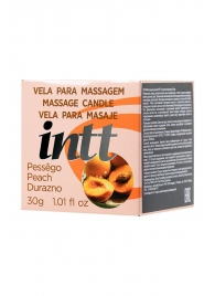 Массажная свеча для поцелуев Peach с ароматом персика - 30 гр. - INTT - купить с доставкой в Кисловодске