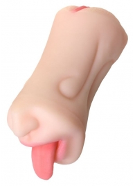 Телесный двусторонний мастурбатор Fruity Tongue - ротик и вагина - ToyFa - в Кисловодске купить с доставкой