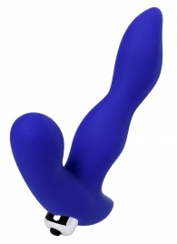 Синий силиконовый вибростимулятор простаты Stroman - 14,5 см. - ToyFa - в Кисловодске купить с доставкой