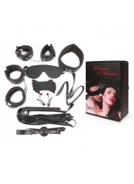Большой игровой набор БДСМ: наручники, оковы, маска, кляп, плеть, ошейник с поводком, верёвка, зажимы для сосков - Notabu - купить с доставкой в Кисловодске
