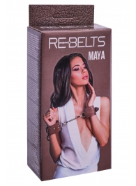 Коричневые кожаные наручники Maya - Rebelts - купить с доставкой в Кисловодске