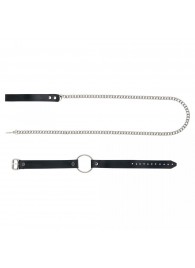 Черный поводок и чокер с кольцом Rada - Rebelts - купить с доставкой в Кисловодске