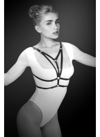 Черная упряжь на грудь Laura - Bijoux Pour Toi - купить с доставкой в Кисловодске