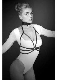 Черная упряжь на грудь Julia - Bijoux Pour Toi - купить с доставкой в Кисловодске
