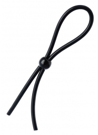 Черное лассо на пенис с одной бусиной - A-toys - в Кисловодске купить с доставкой