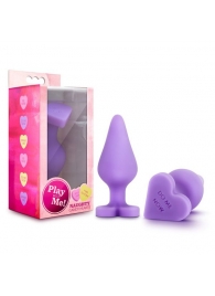 Фиолетовая анальная пробка Naughty Candy Heart Do Me Now - 8,9 см. - Blush Novelties - купить с доставкой в Кисловодске