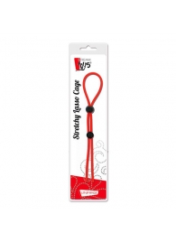 Красное лассо на пенис с двумя бусинами STRETCHY LASSO CAGE - Dream Toys - в Кисловодске купить с доставкой