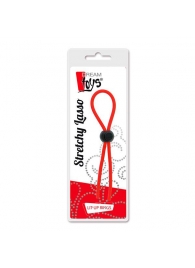 Красное эрекционное лассо с одной бусиной-утяжкой STRETCHY THIN LASSO - Dream Toys - в Кисловодске купить с доставкой
