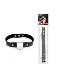 Черный ошейник с сердечком - Notabu - купить с доставкой в Кисловодске