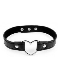 Черный ошейник с сердечком - Notabu - купить с доставкой в Кисловодске