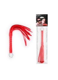 Красная плеть с рукоятью в оплетке - 28 см. - Notabu - купить с доставкой в Кисловодске