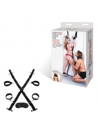 Чёрный набор для фиксации у двери - Lux Fetish - купить с доставкой в Кисловодске