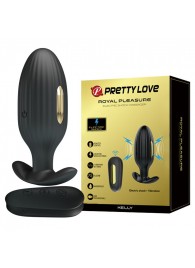 Черная анальная вибропробка с электростимуляцией и пультом ДУ Royal Pleasure - 9,2 см. - Baile - купить с доставкой в Кисловодске