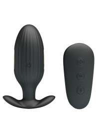 Черная анальная вибропробка с электростимуляцией и пультом ДУ Royal Pleasure - 9,2 см. - Baile - купить с доставкой в Кисловодске
