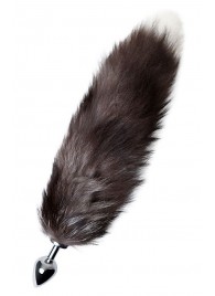 Серебристая металлическая анальная втулка с хвостом чернобурой лисы - размер S - ToyFa - купить с доставкой в Кисловодске